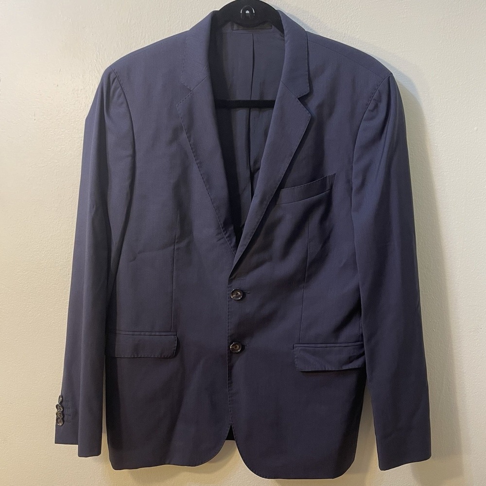 Hugo Boss RyanWin Navy Virgin Wool Blend Blazer Sport Coat Mens 40S EU 50C